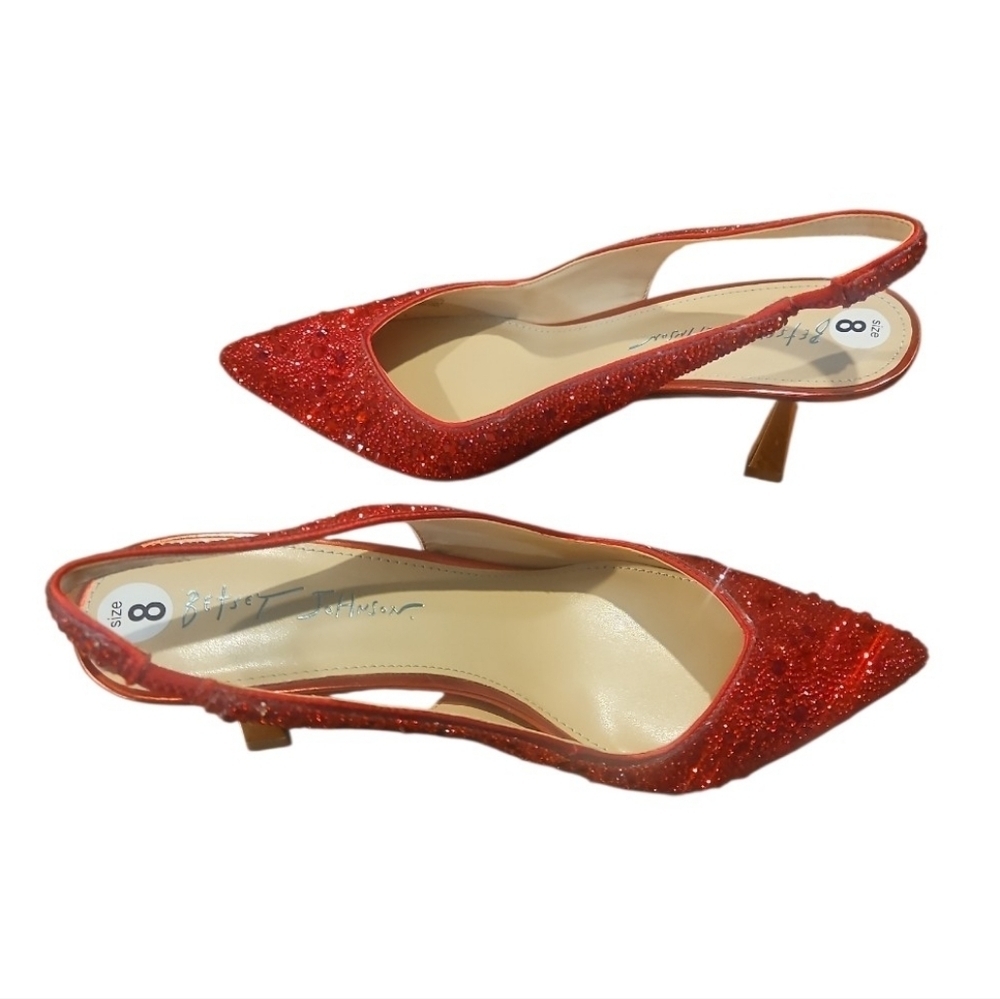 Betsey Johnson Evening Rhinestone Heels Sz 8 - Picture 6 of 17